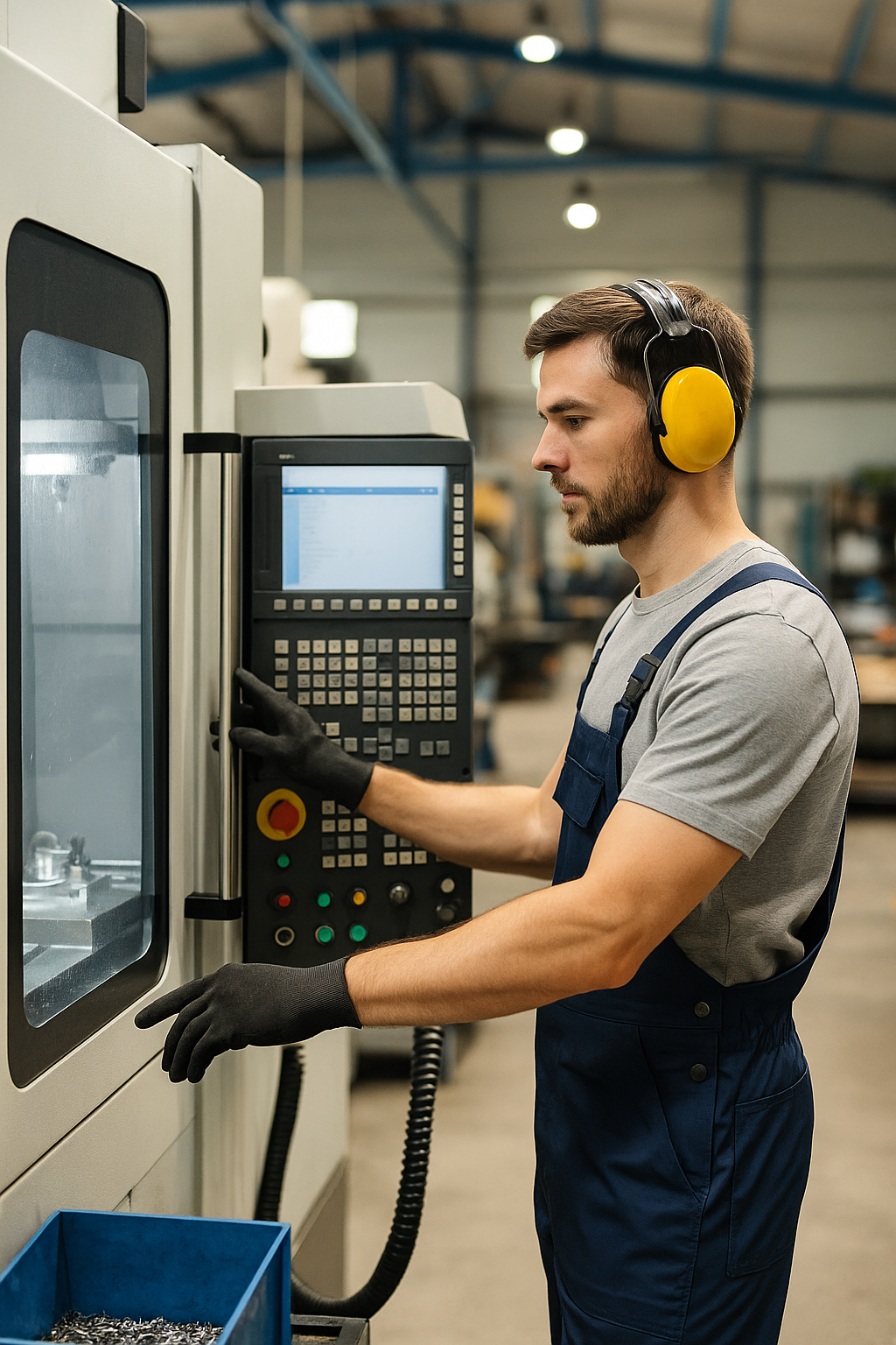 Technicus inspecteert CNC machine